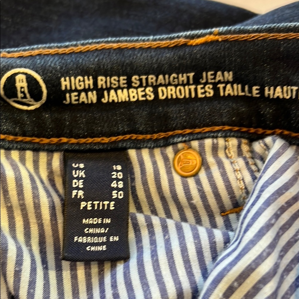 Lands' End Women's Straight Leg Jeans - Dark Blue - Picture 2 of 7